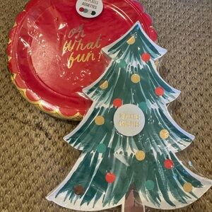 Festive Christmas Tree and Red Plates Set by meri meri.32 total.new and sealed